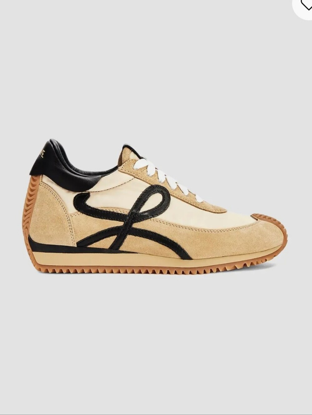 $890 LOEWE Flow Runner 2.0 Suede Nylon Sneakers Beige EU 45 US 12 BNIB - Picture 5 of 15